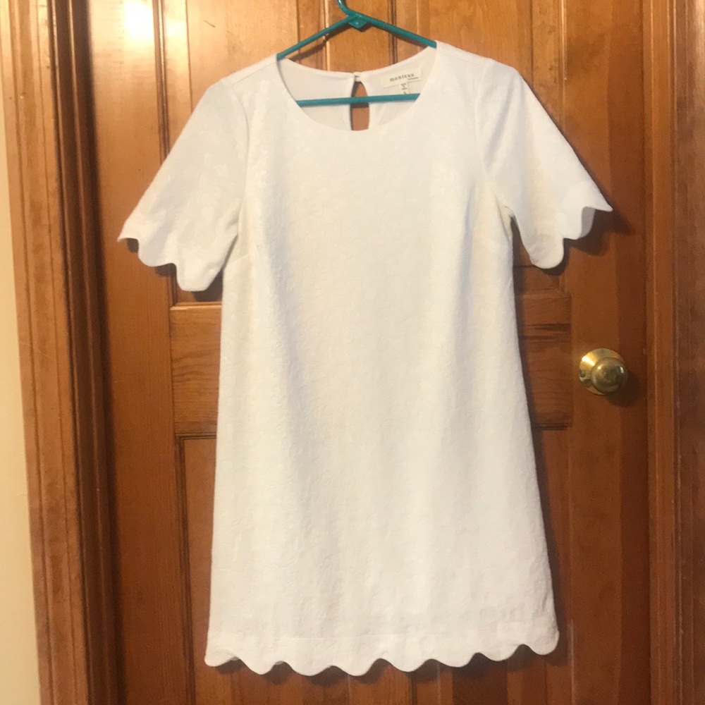 White Scallop Dress